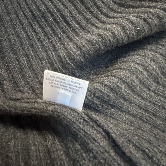 Eileen Fisher Womens Black Ribbed Open Front Cardigan Sweater XL Yak Wool Blend - Picture 6 of 9